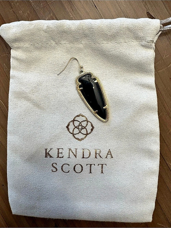 Kendra Scott Jewelry - SINGLE EARRING Kendra Scott Skylar Black Opaque Glass Gold REPLACEMENT